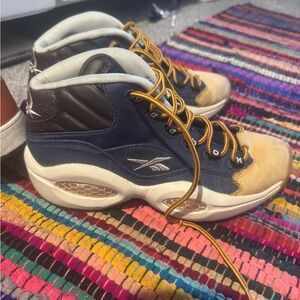Reebok Blue and Beige High-Top Sneakers